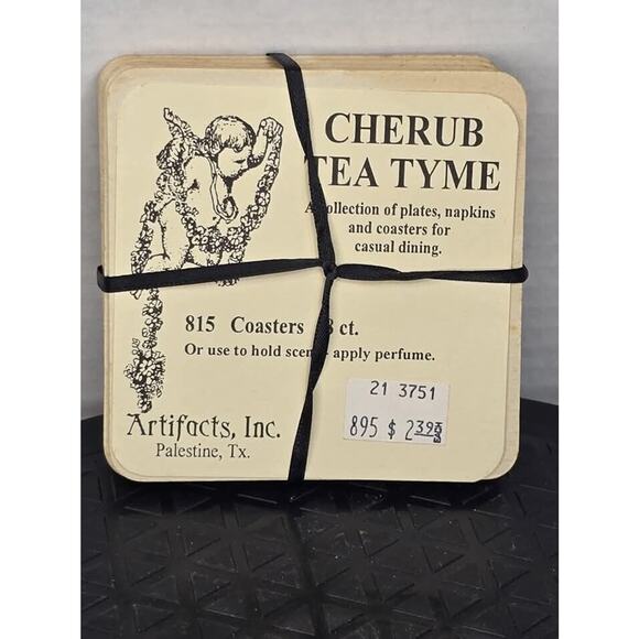 Vintage Cherub Tea Tyme made in Palestine, TX Scent Diffuser Coasters 8 Count - Picture 2 of 2